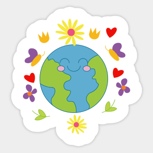 Adorable earth Sticker